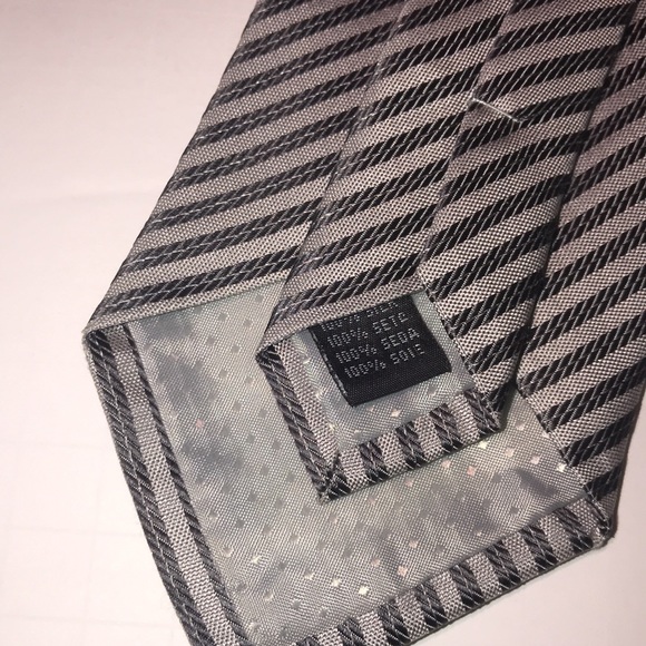 Yves Saint Laurent Striped Silk Tie - Picture 6 of 6